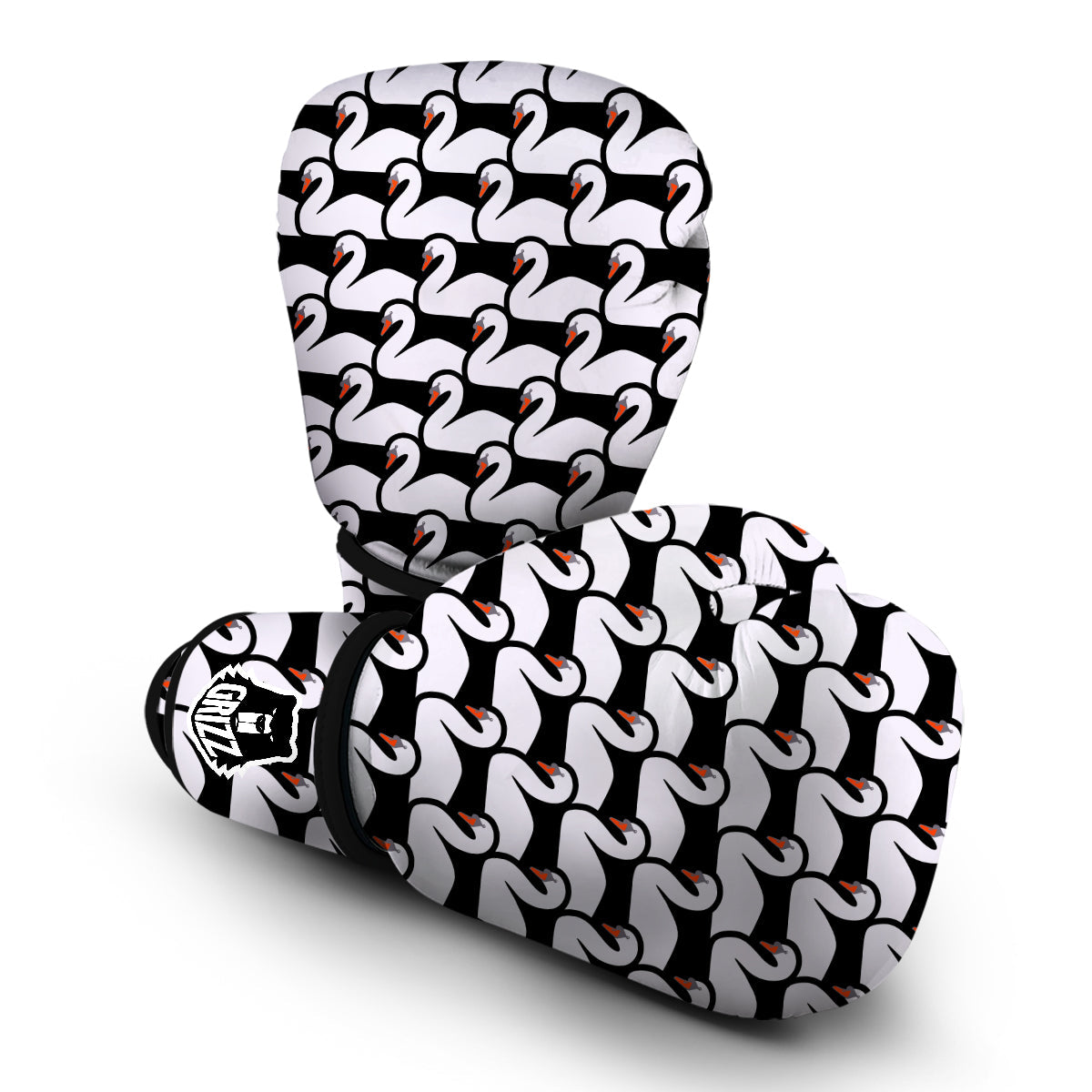 Swan Pattern Print Boxing Gloves-grizzshop