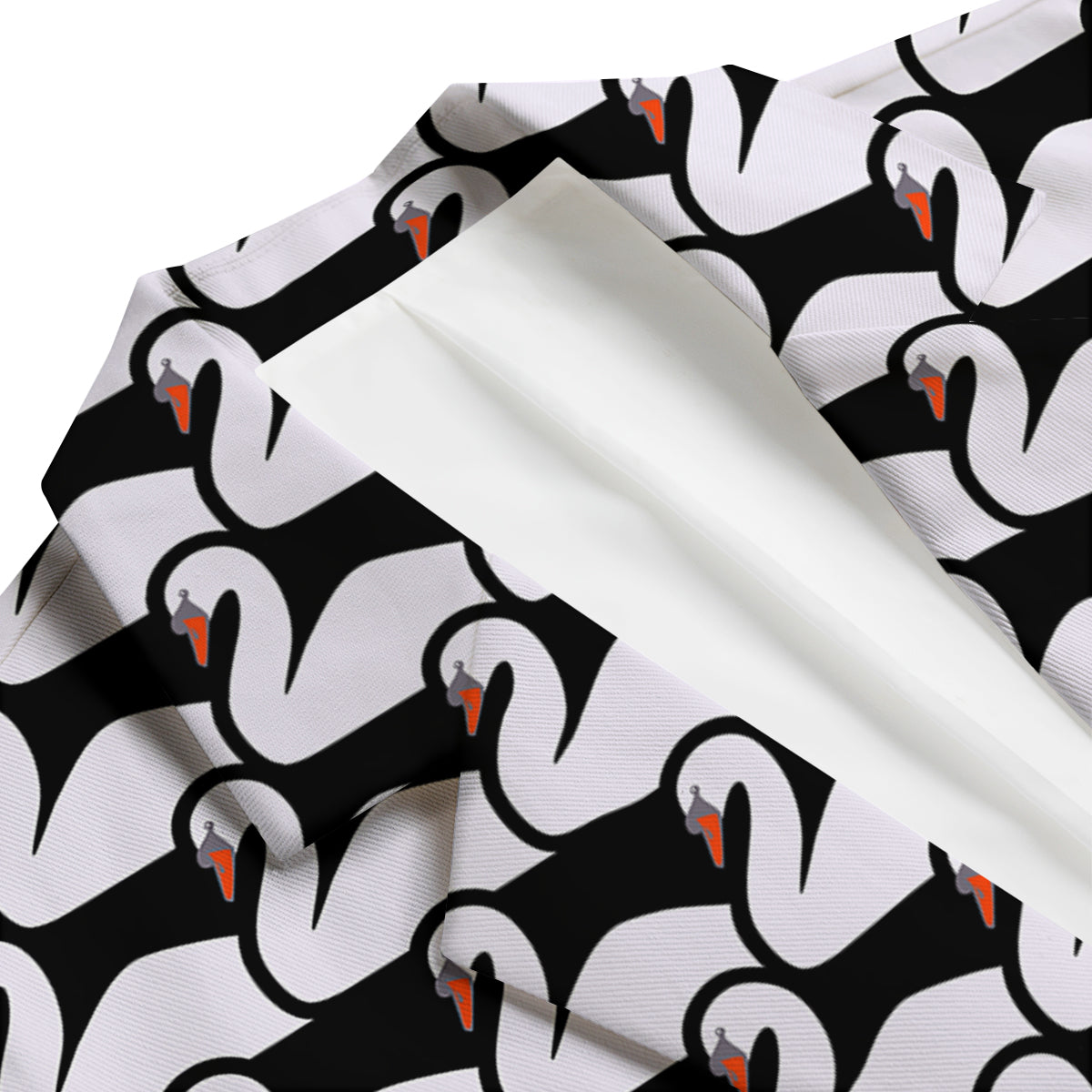 Swan Pattern Print Men's Blazer-grizzshop