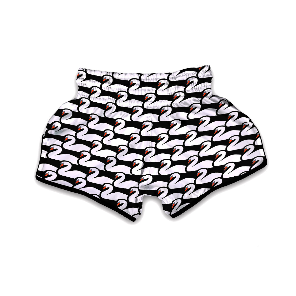 Swan Pattern Print Muay Thai Boxing Shorts-grizzshop