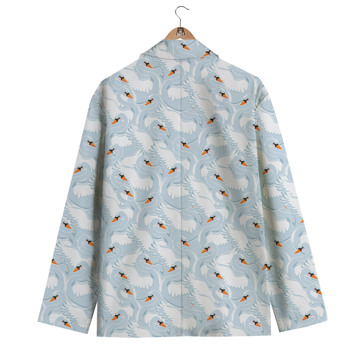 Swan Print Pattern Men's Blazer-grizzshop