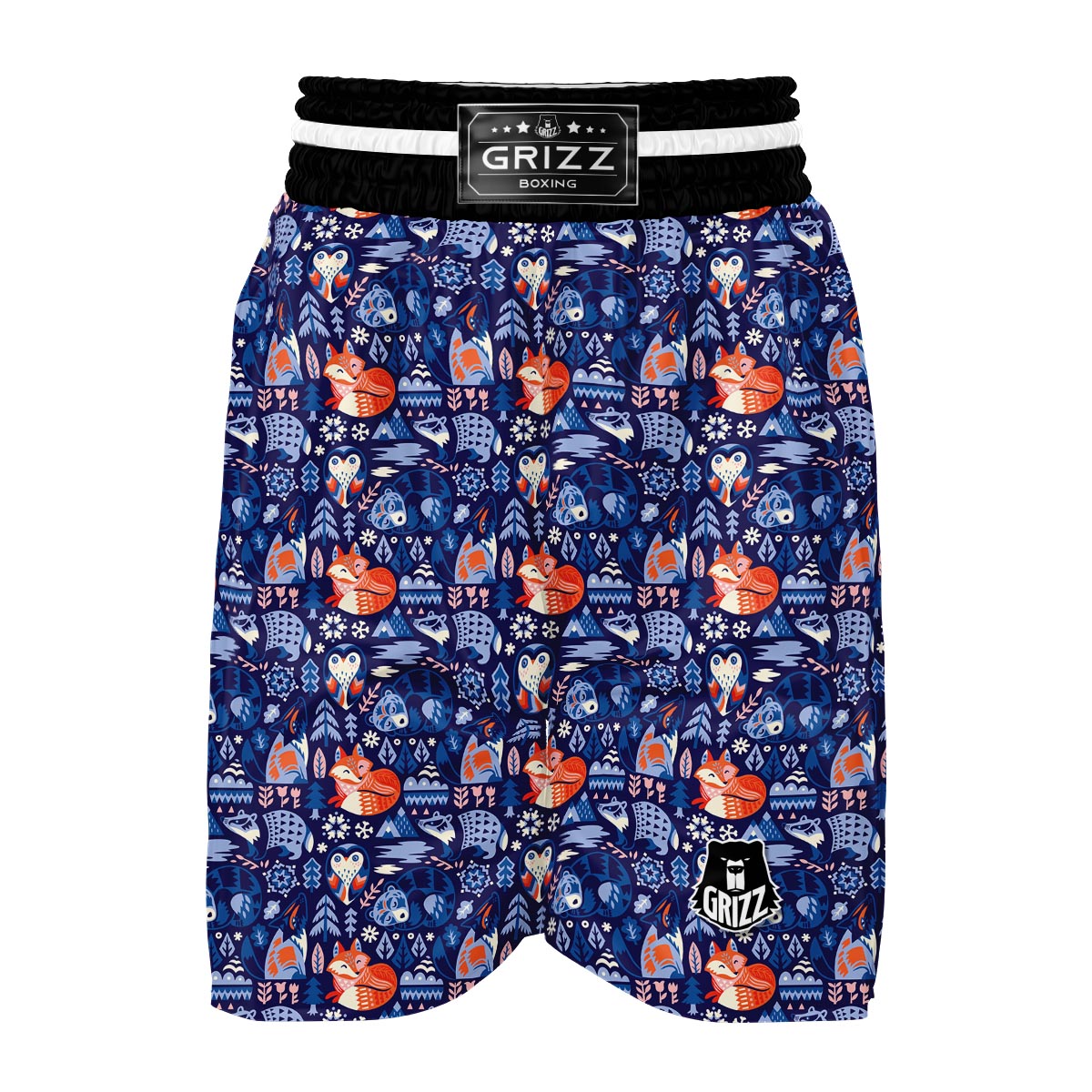 Swedish Animal Pattern Print Boxing Shorts-grizzshop