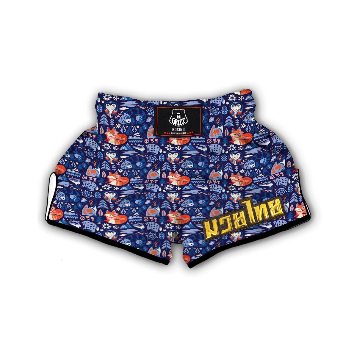 Swedish Animal Pattern Print Muay Thai Boxing Shorts-grizzshop