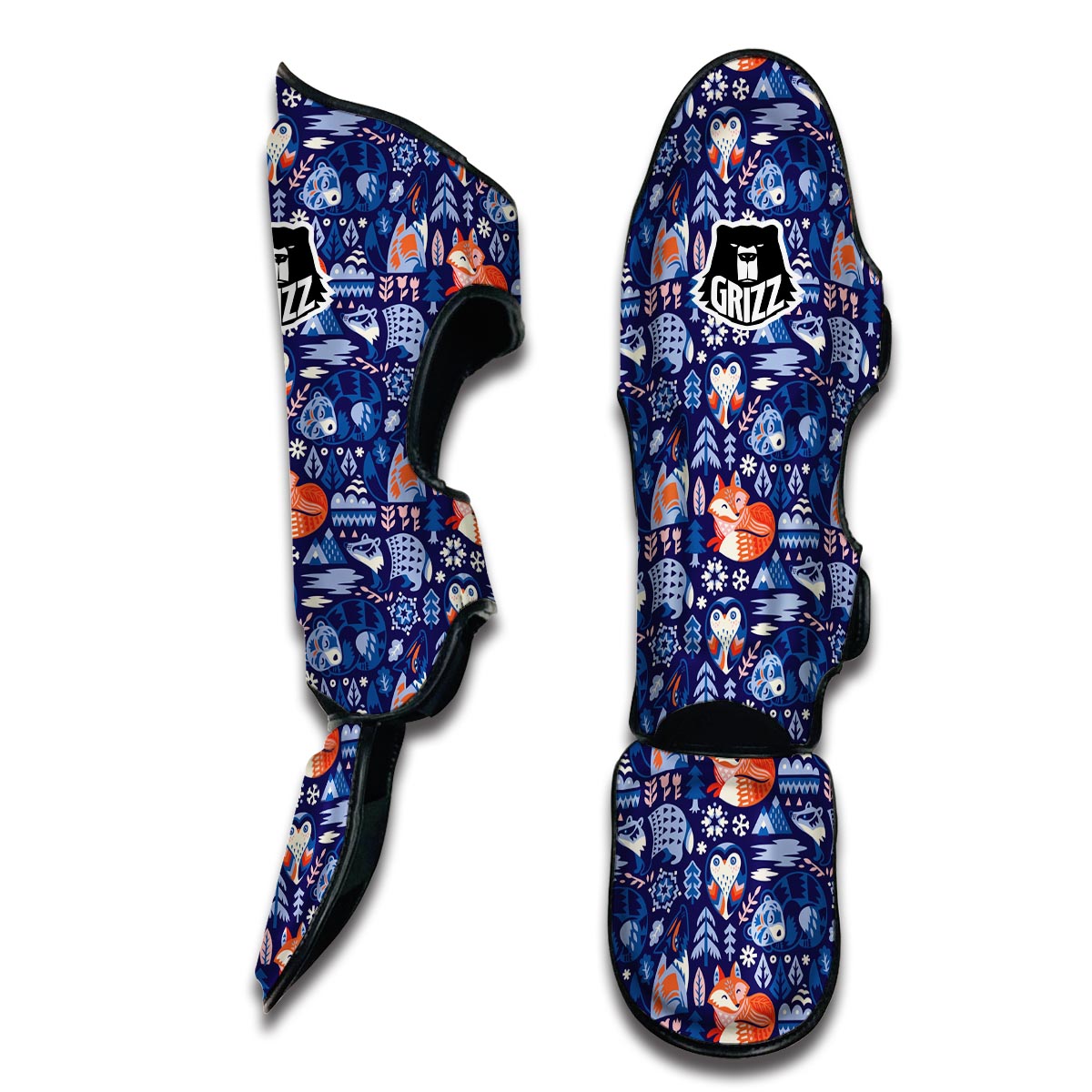 Swedish Animal Pattern Print Muay Thai Shin Guards-grizzshop