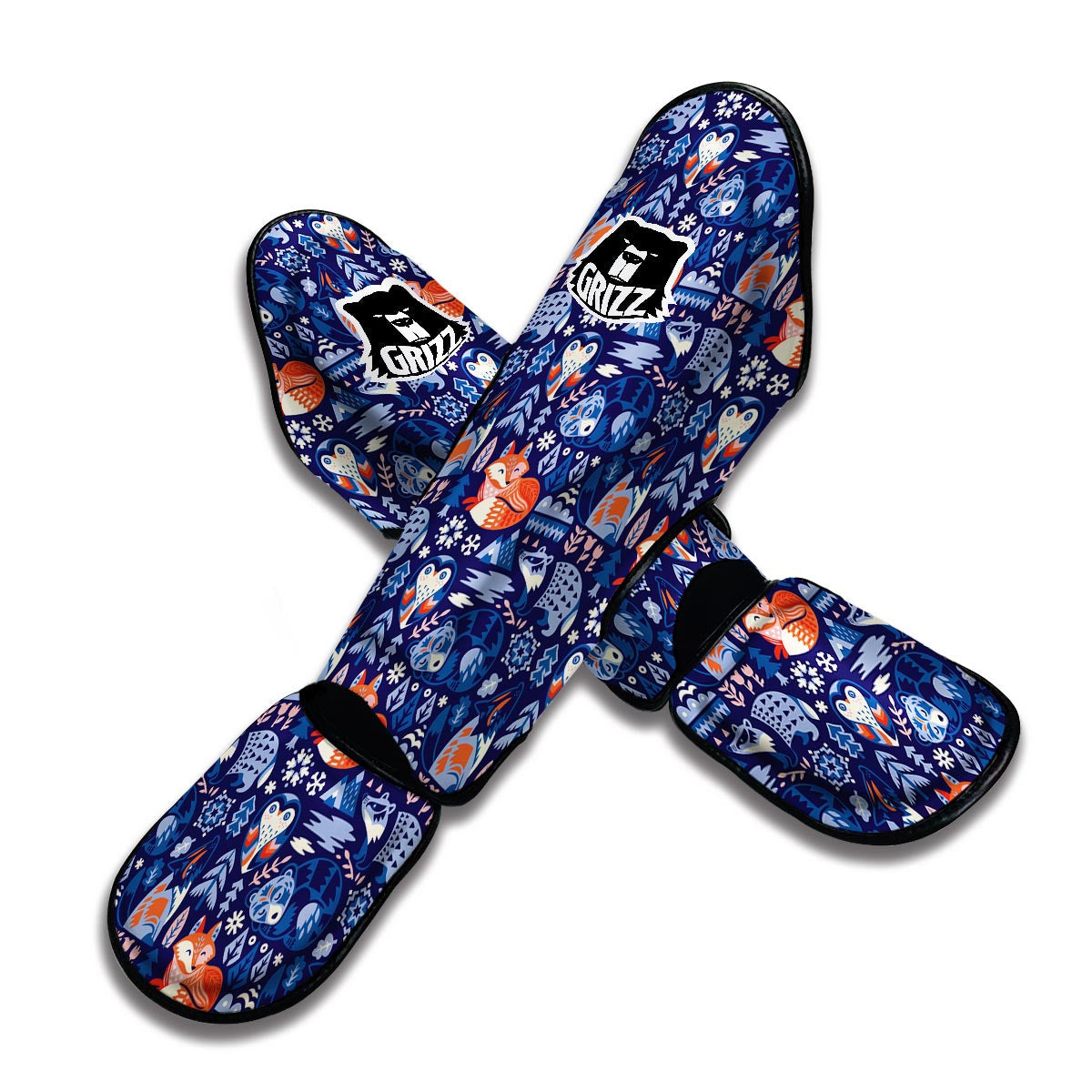 Swedish Animal Pattern Print Muay Thai Shin Guards-grizzshop