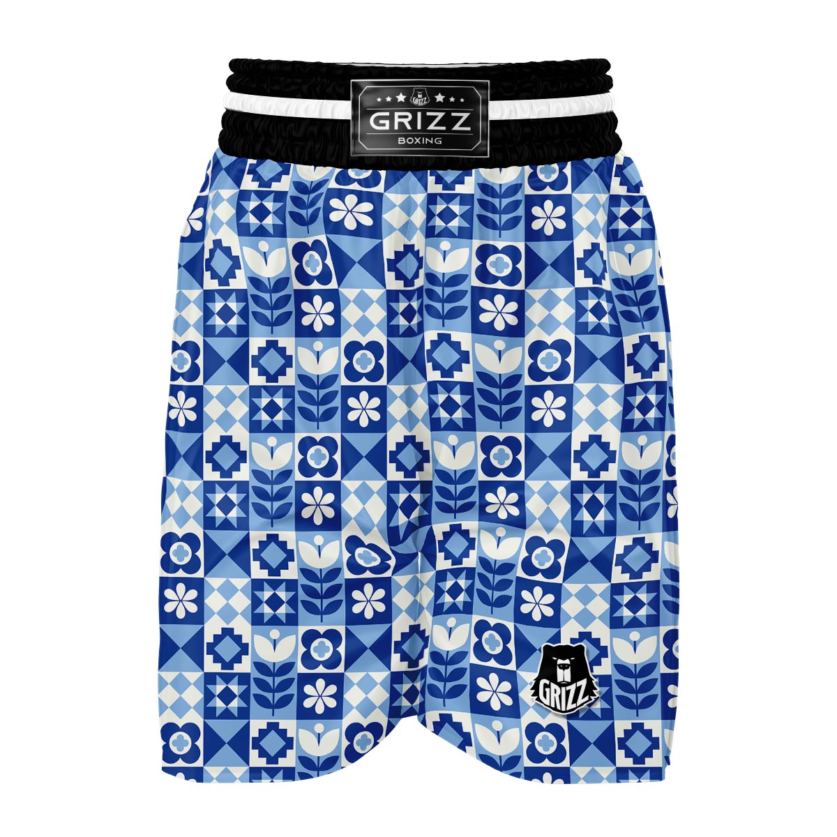 Swedish Pattern Print Boxing Shorts-grizzshop