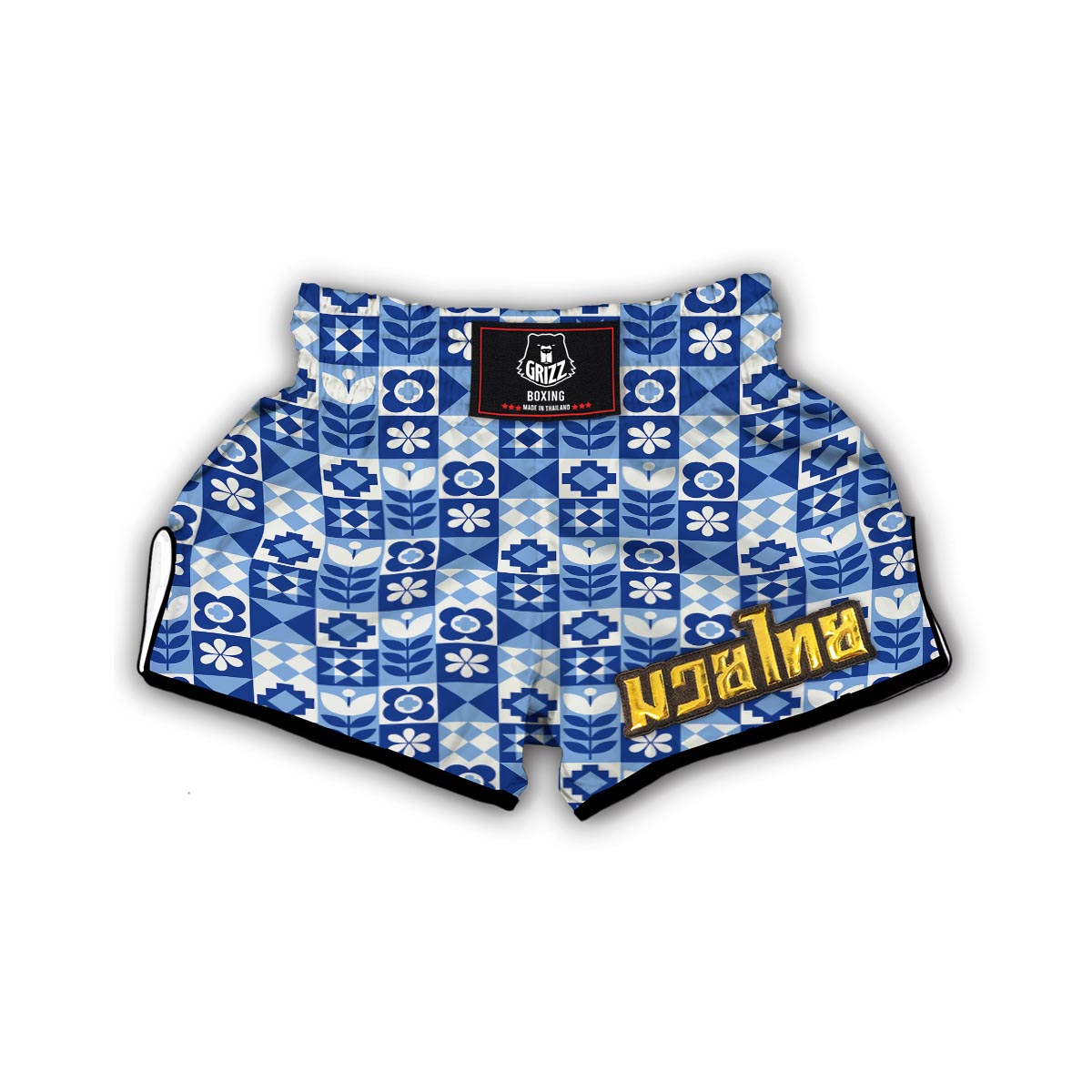 Swedish Pattern Print Muay Thai Boxing Shorts-grizzshop