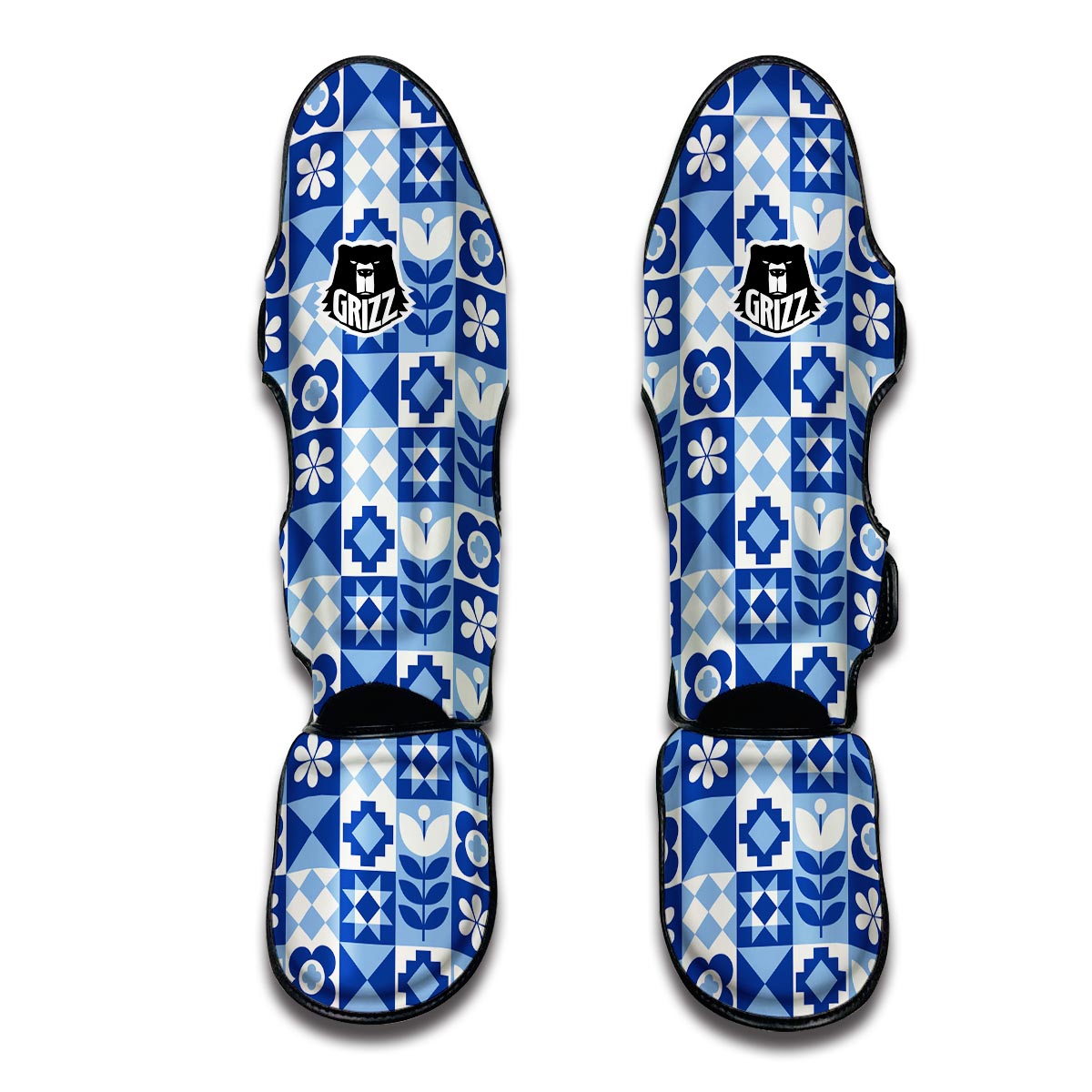 Swedish Pattern Print Muay Thai Shin Guards-grizzshop