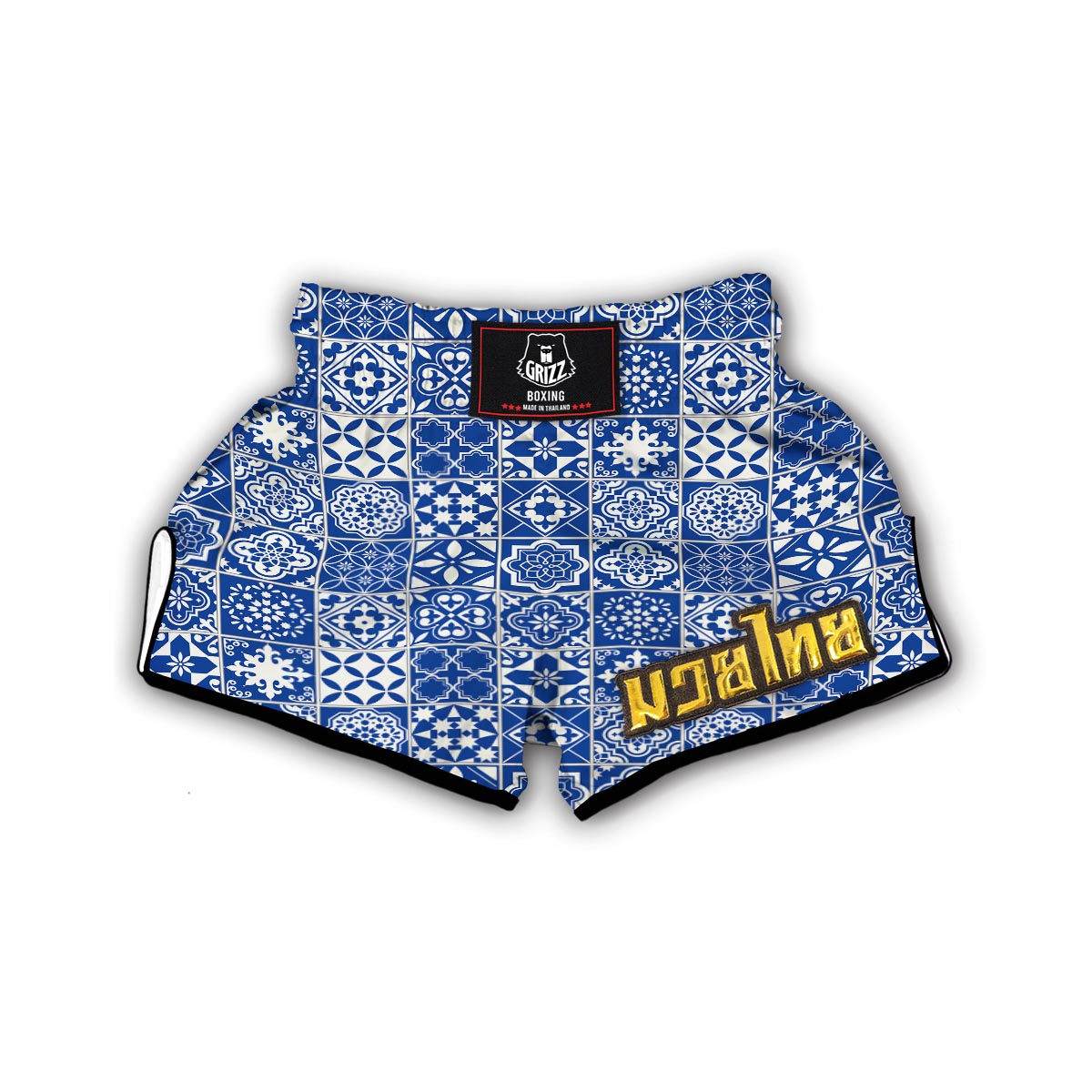 Swedish Print Pattern Muay Thai Boxing Shorts-grizzshop