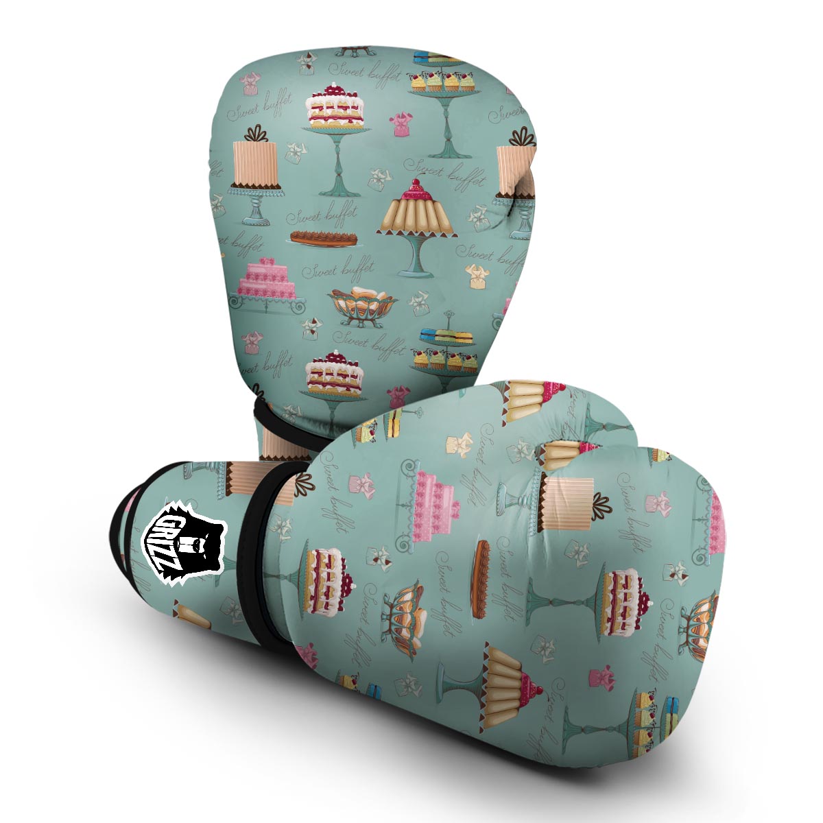 Sweet Cake Pattern Print Boxing Gloves-grizzshop