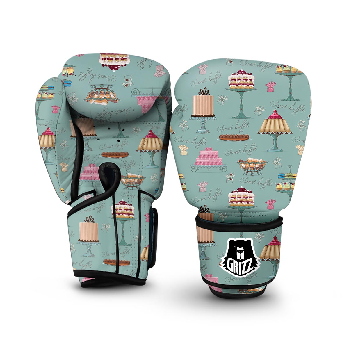 Sweet Cake Pattern Print Boxing Gloves-grizzshop