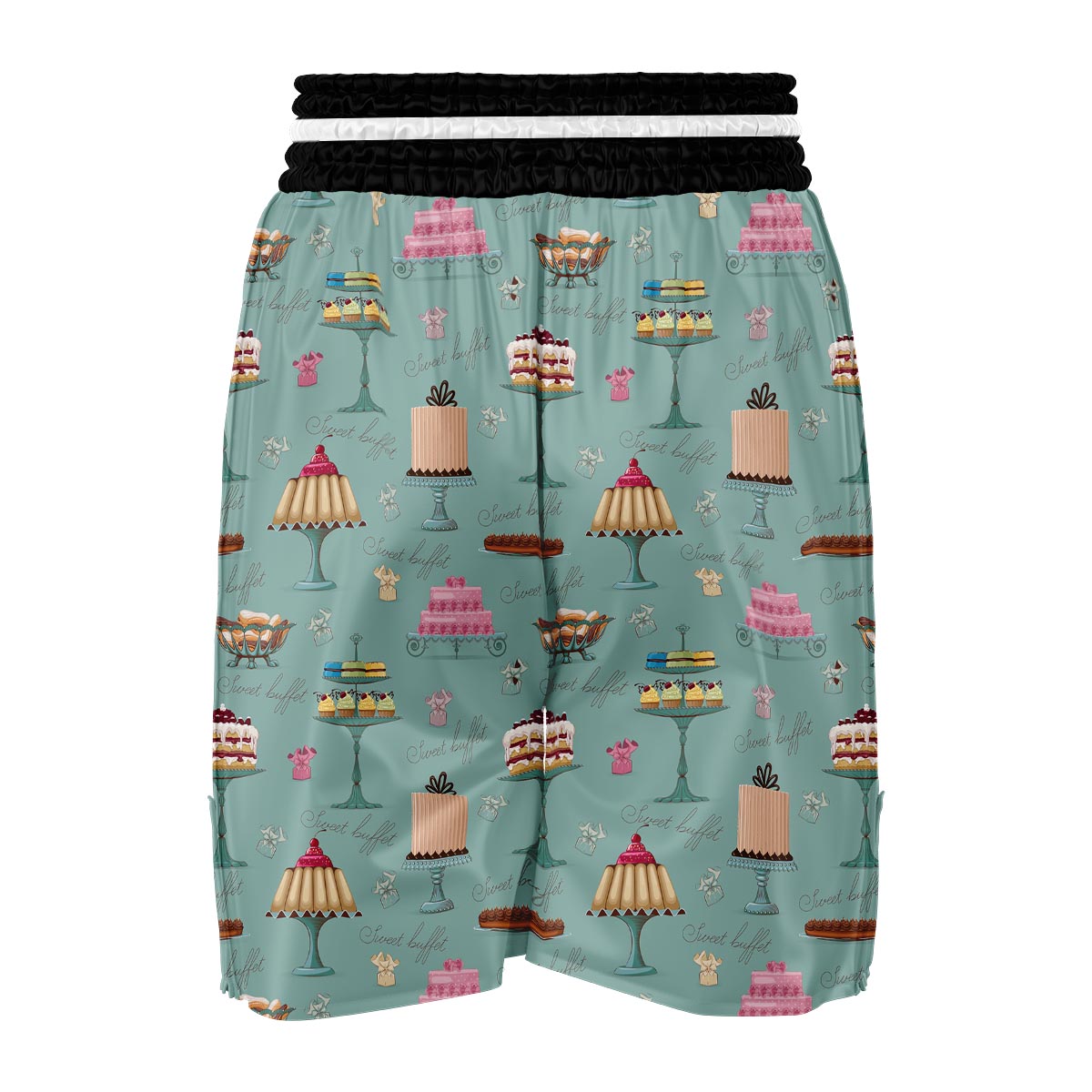 Sweet Cake Pattern Print Boxing Shorts-grizzshop