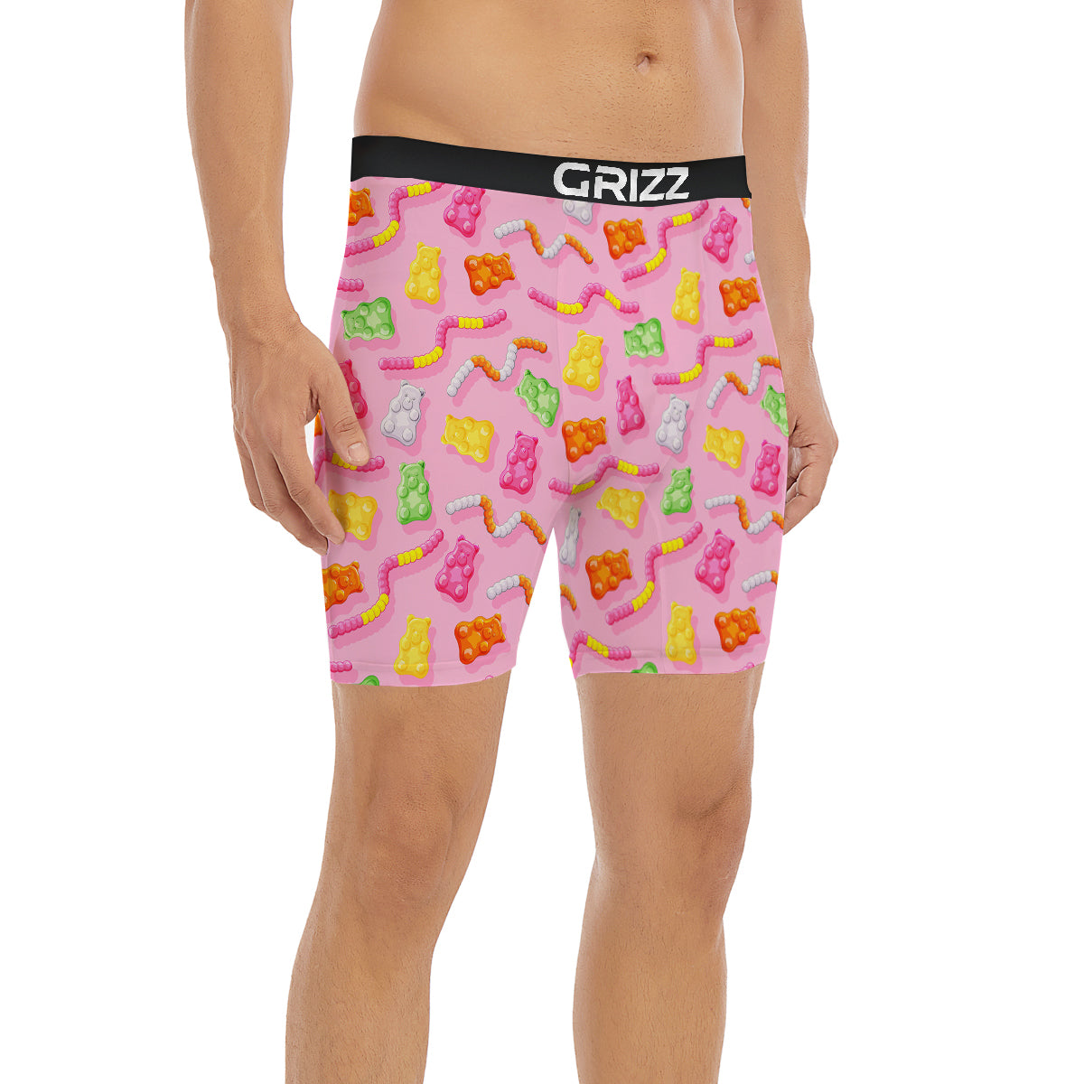 Sweet Gummy Bears And Worms Print Pattern Boxer Briefs-grizzshop