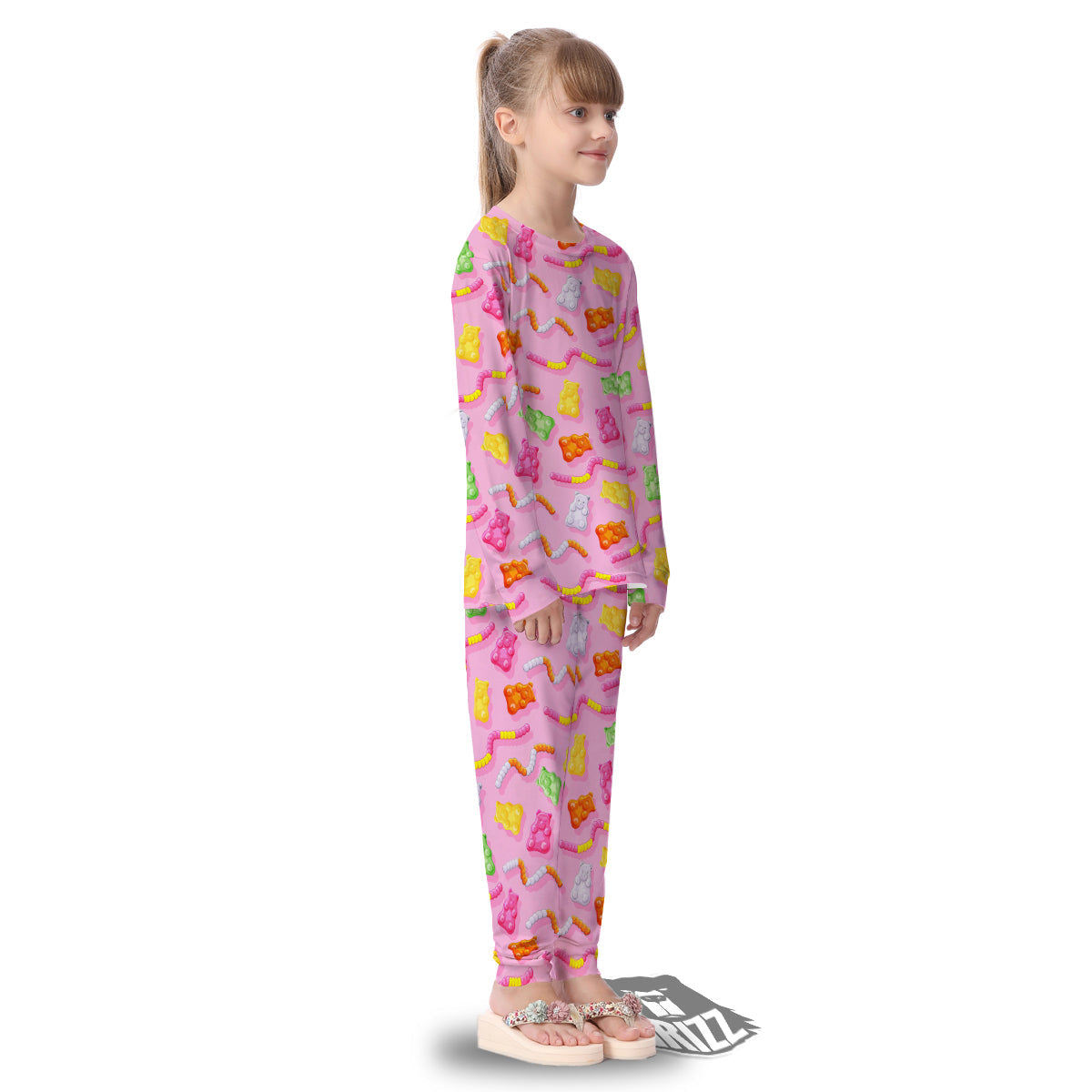 Sweet Gummy Bears And Worms Print Pattern Kid's Pajamas-grizzshop