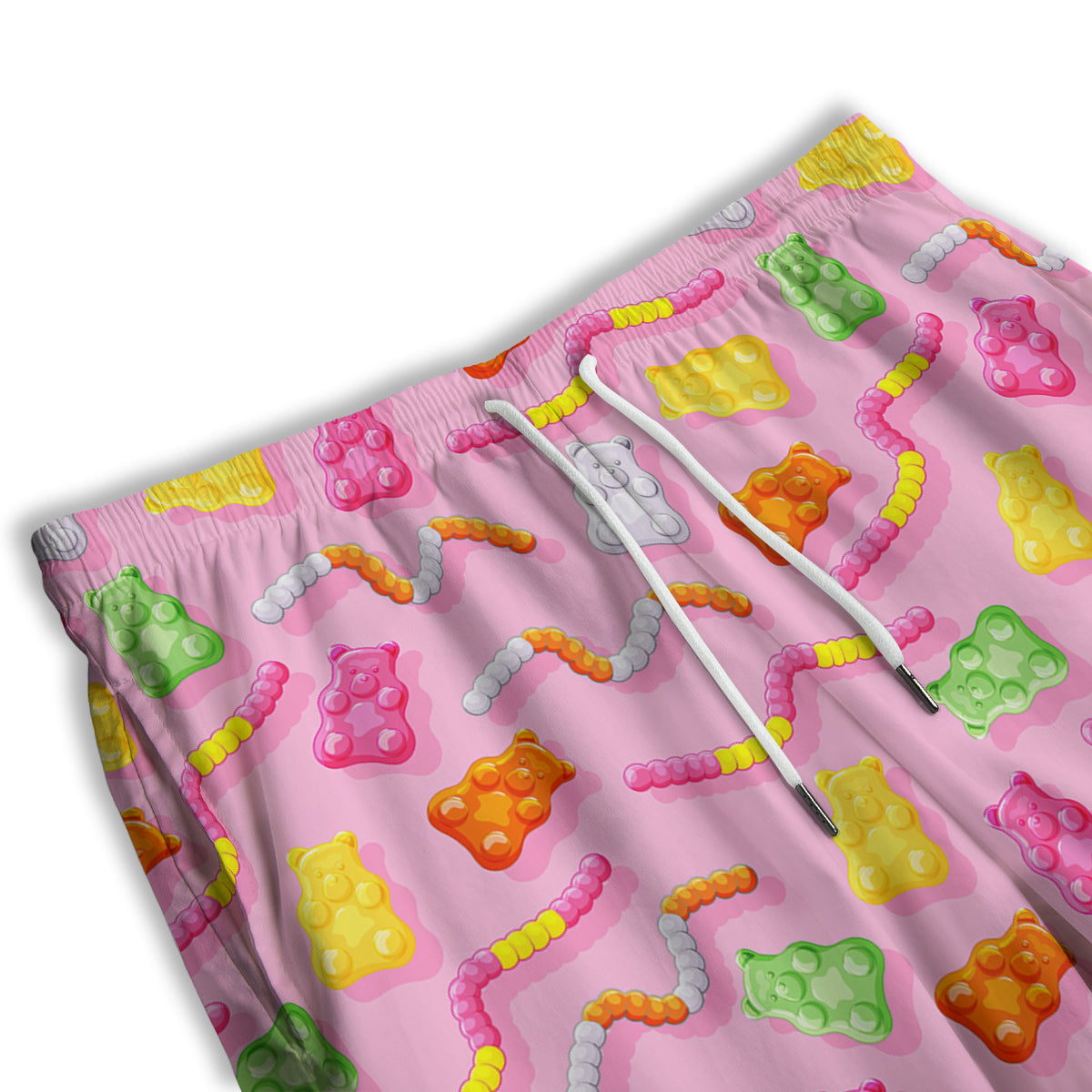 Sweet Gummy Bears And Worms Print Pattern Men's Athletic Shorts