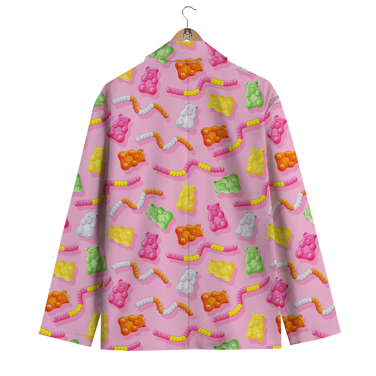 Sweet Gummy Bears And Worms Print Pattern Men's Blazer-grizzshop