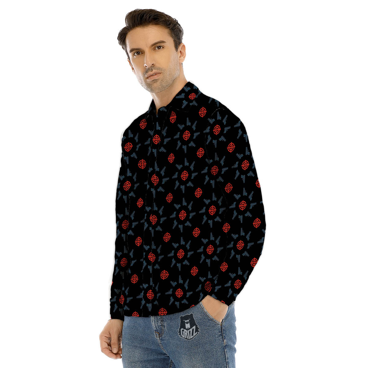 Sweet Gummy Bears And Worms Print Pattern Men's Dress Shirts-grizzshop