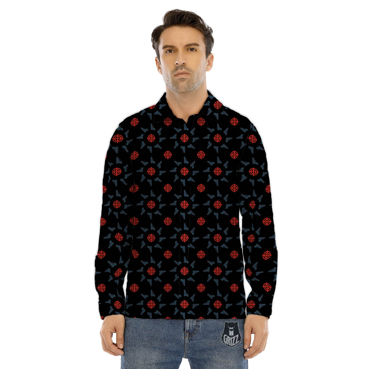 Sweet Gummy Bears And Worms Print Pattern Men's Dress Shirts-grizzshop