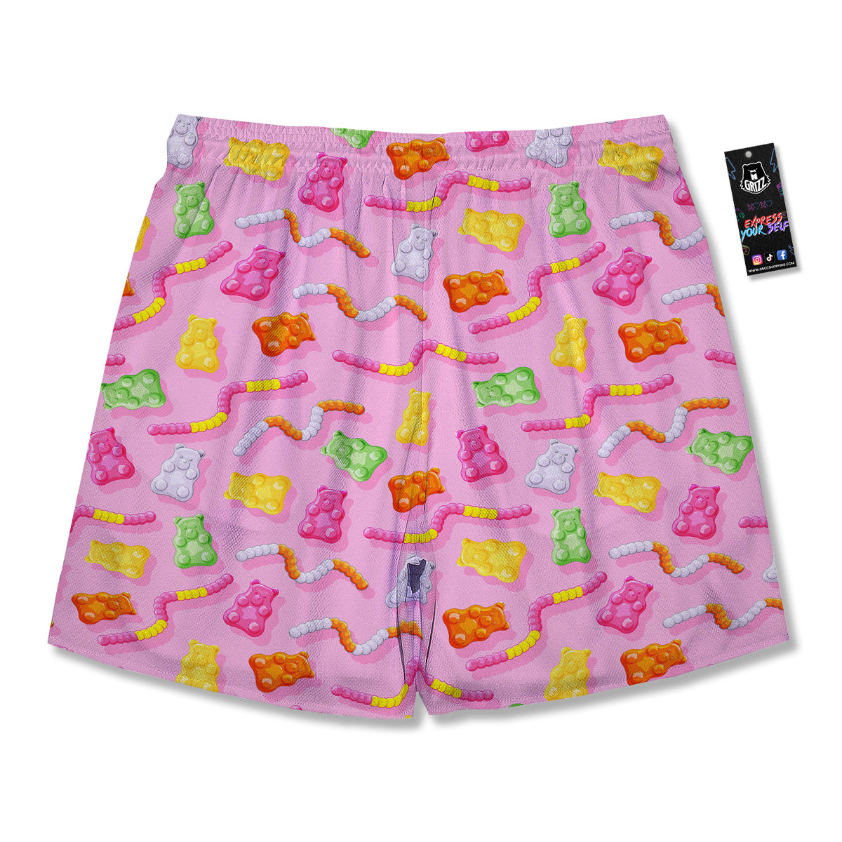 Sweet Gummy Bears And Worms Print Pattern Men's Running Shorts-grizzshop