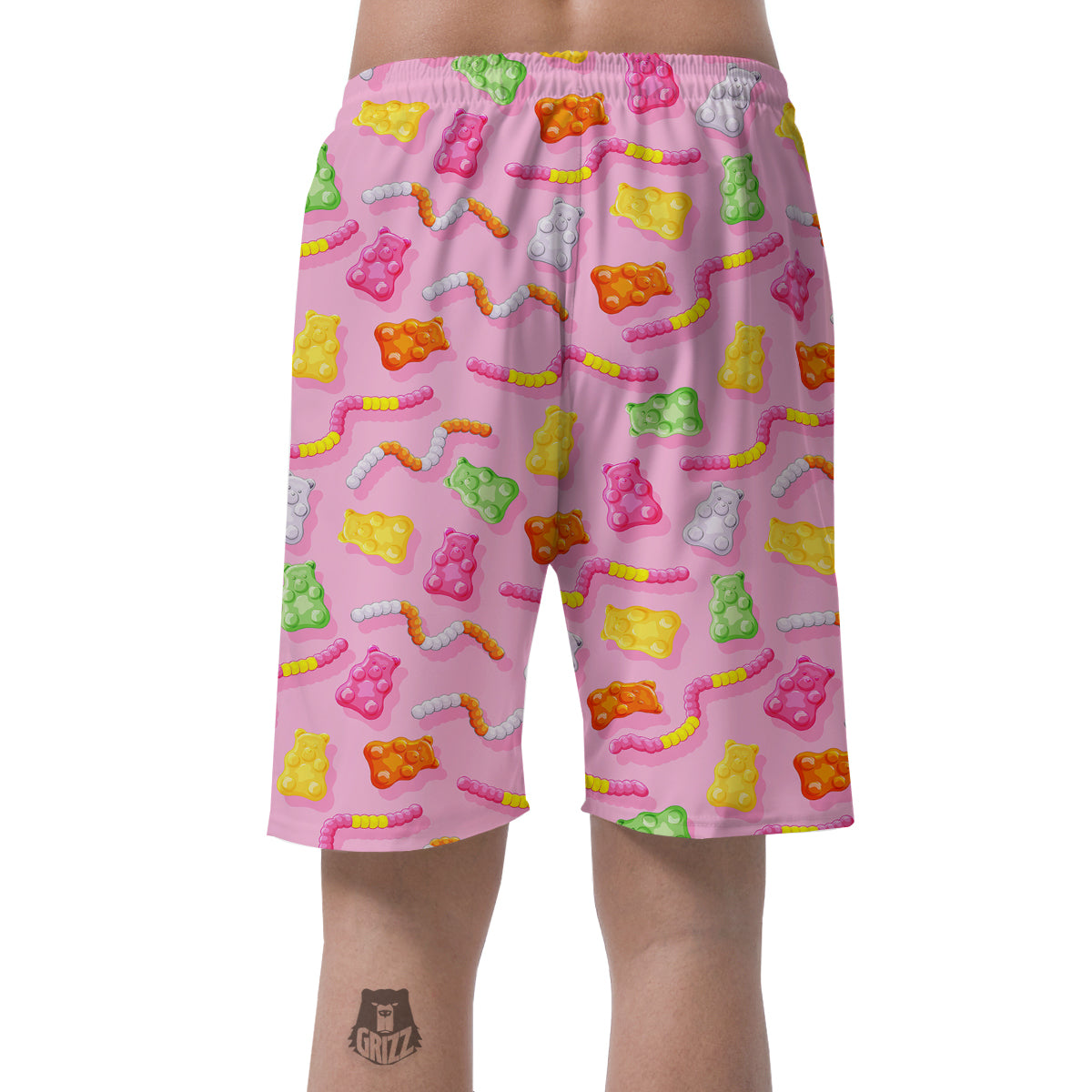 Sweet Gummy Bears And Worms Print Pattern Men's Shorts-grizzshop