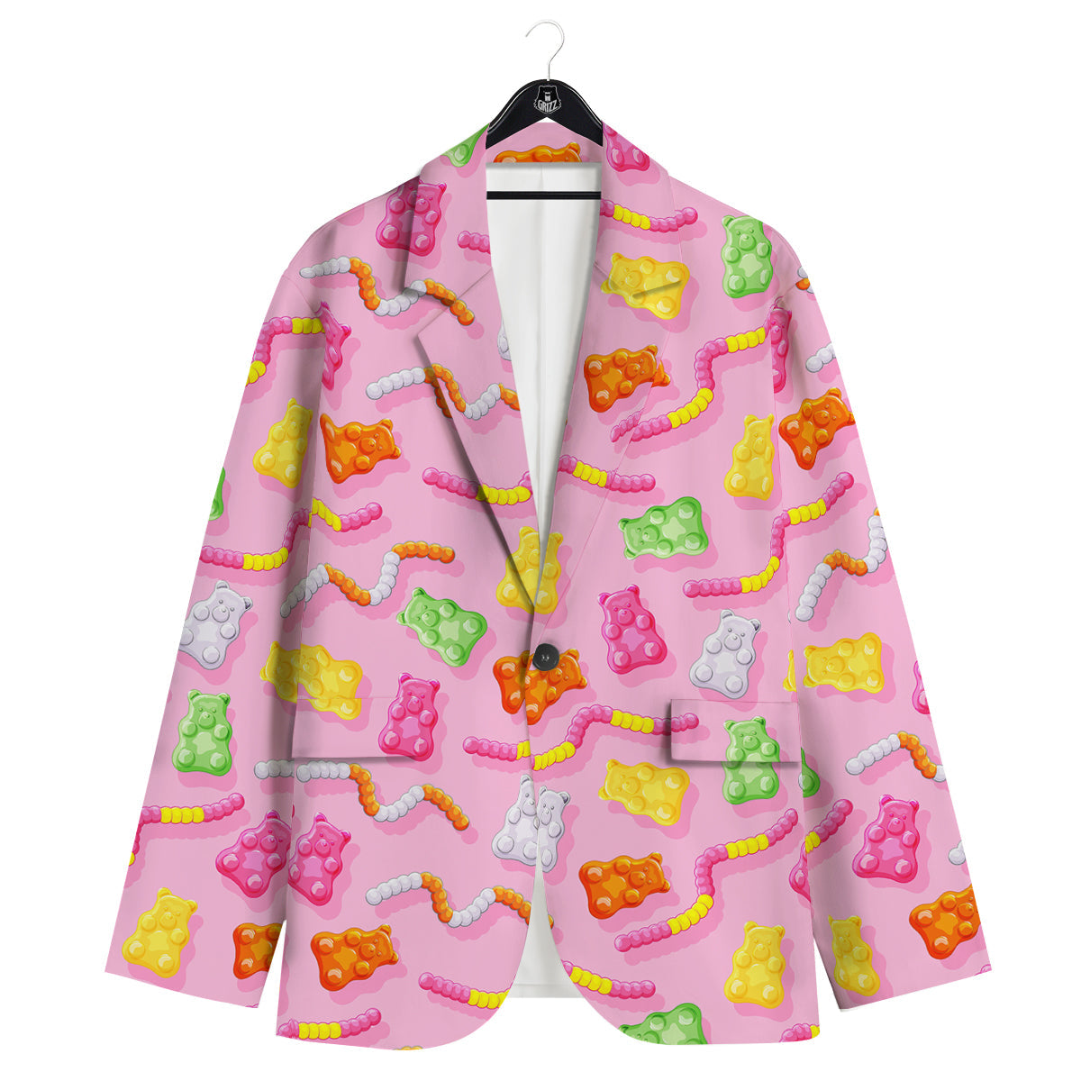 Sweet Gummy Bears And Worms Print Pattern Men's Sport Coat-grizzshop