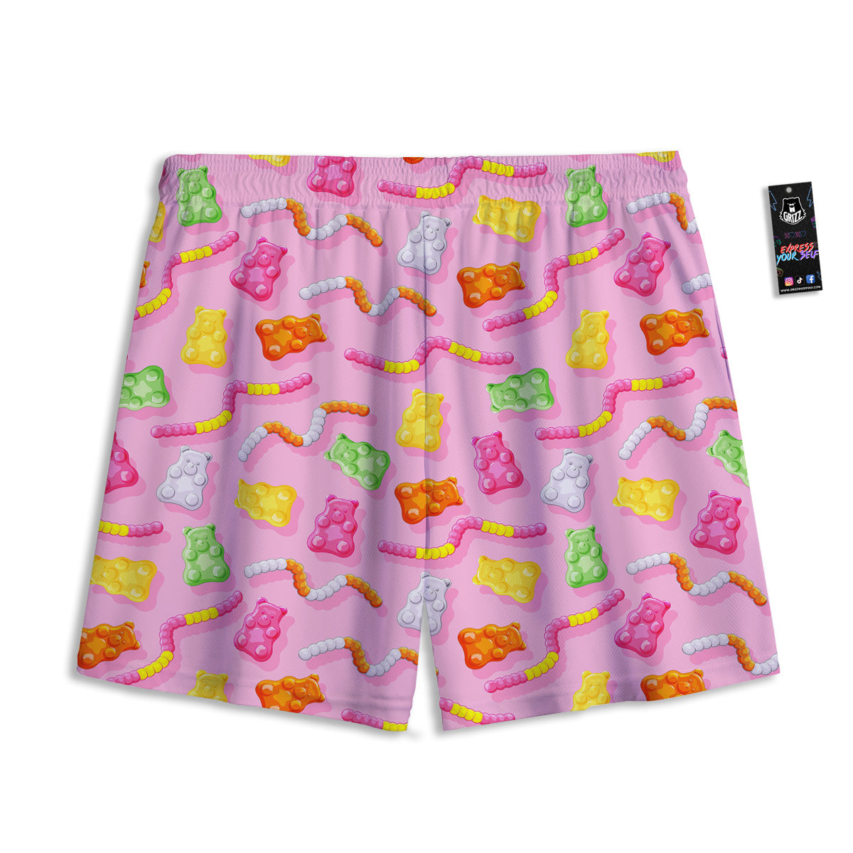 Stripe Camo Green Tiger Print Pattern Mesh Shorts