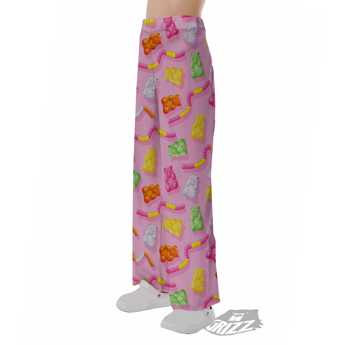 Sweet Gummy Bears And Worms Print Pattern Pajama Pants-grizzshop