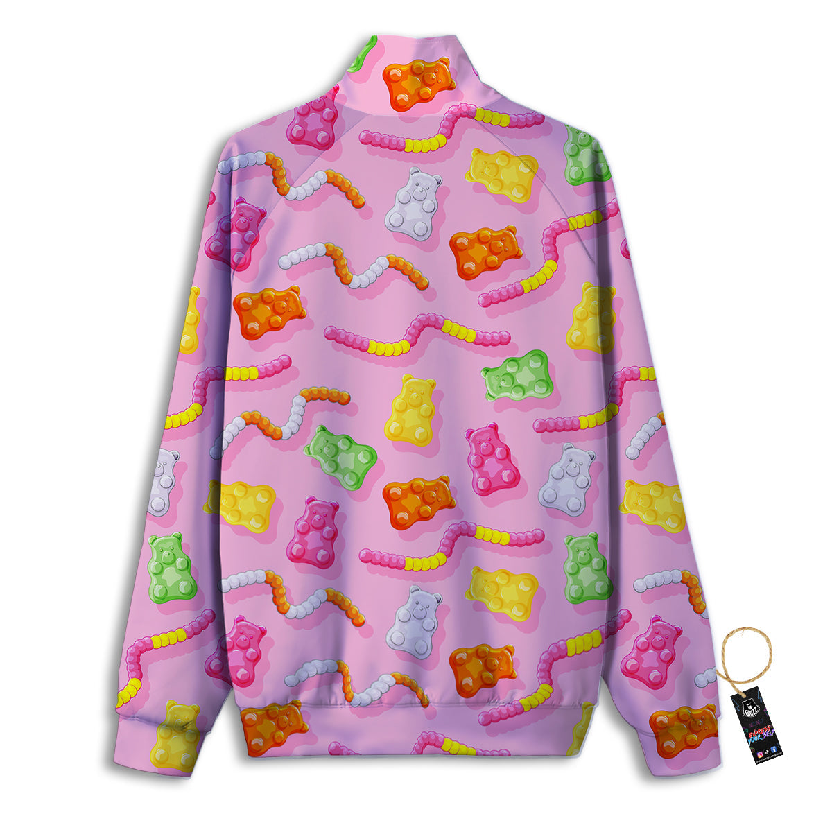 Sweet Gummy Bears And Worms Print Pattern Track Jacket-grizzshop