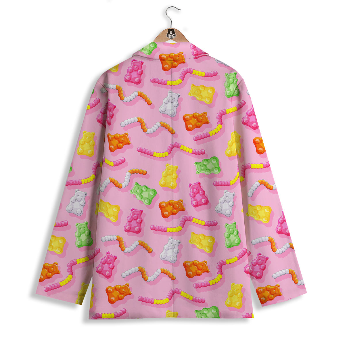 Sweet Gummy Bears And Worms Print Pattern Women's Blazer-grizzshop