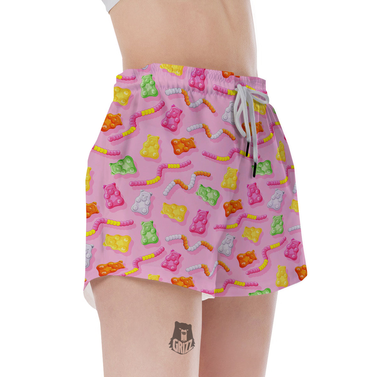 Sweet Gummy Bears And Worms Print Pattern Women's Shorts-grizzshop
