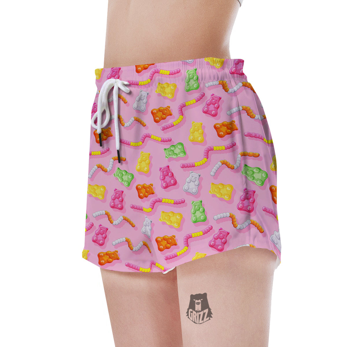 Sweet Gummy Bears And Worms Print Pattern Women's Shorts-grizzshop
