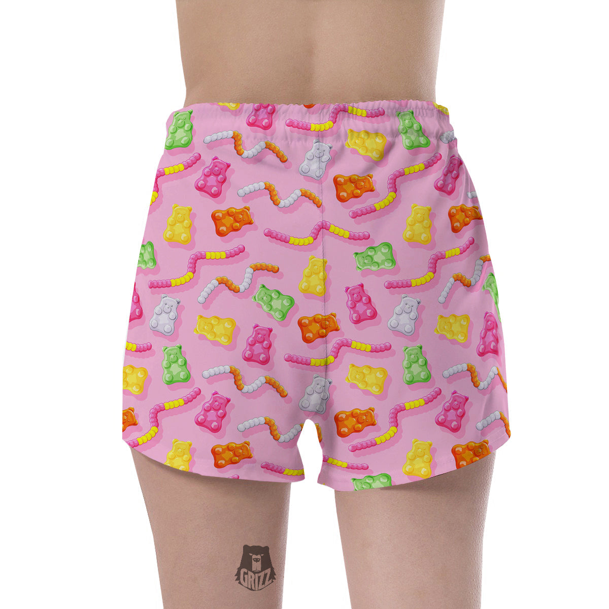 Sweet Gummy Bears And Worms Print Pattern Women's Shorts-grizzshop