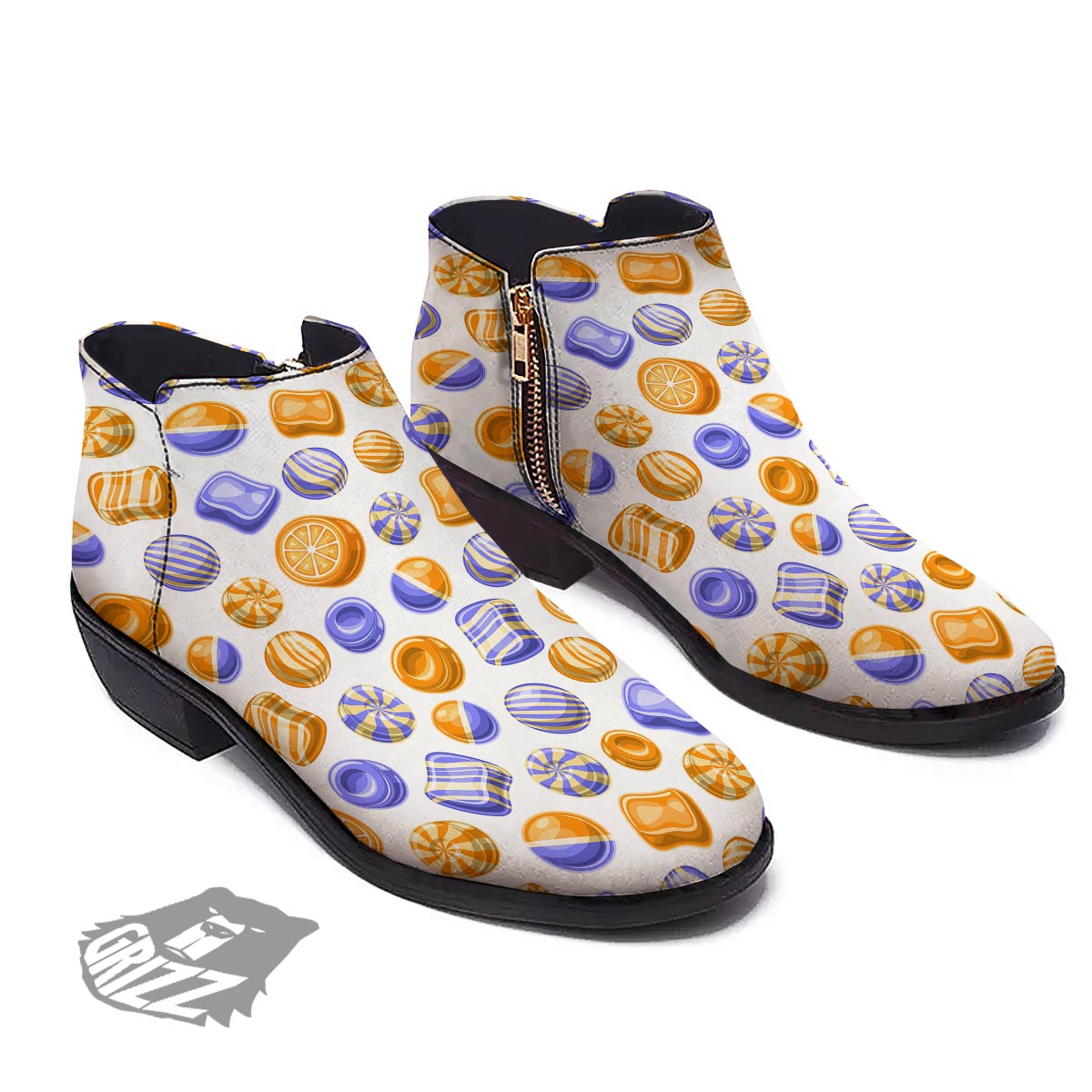 Sweet Gummy Print Pattern Ankle Boots-grizzshop