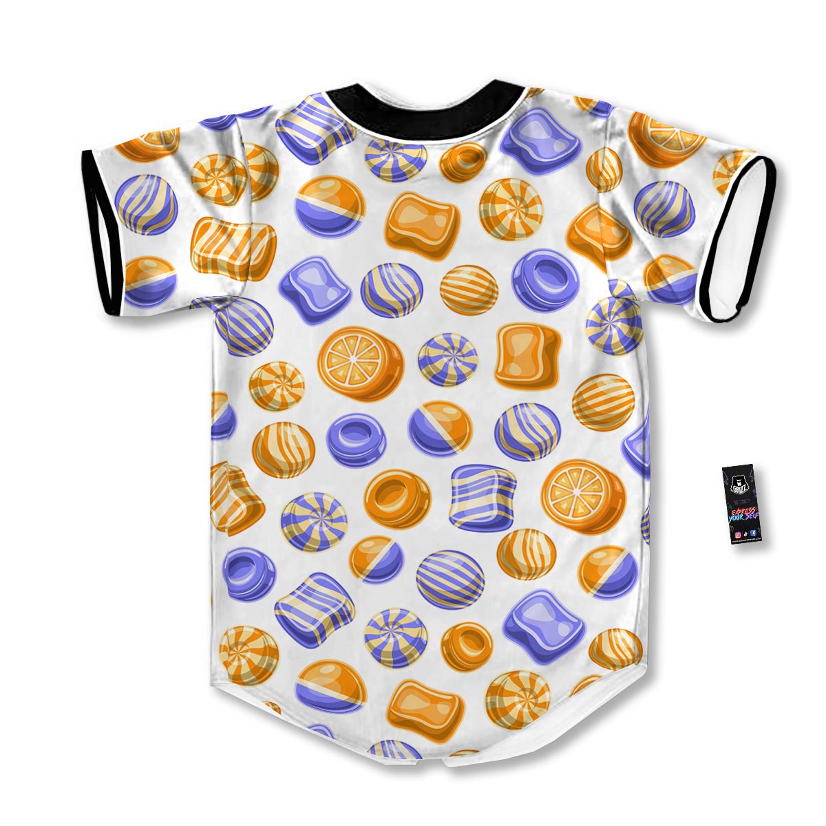 Sweet Gummy Print Pattern Baseball Jersey-grizzshop