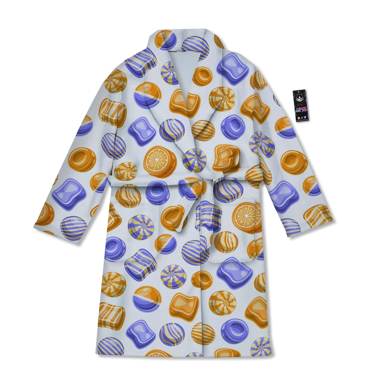 Sweet Gummy Print Pattern Bathrobe-grizzshop
