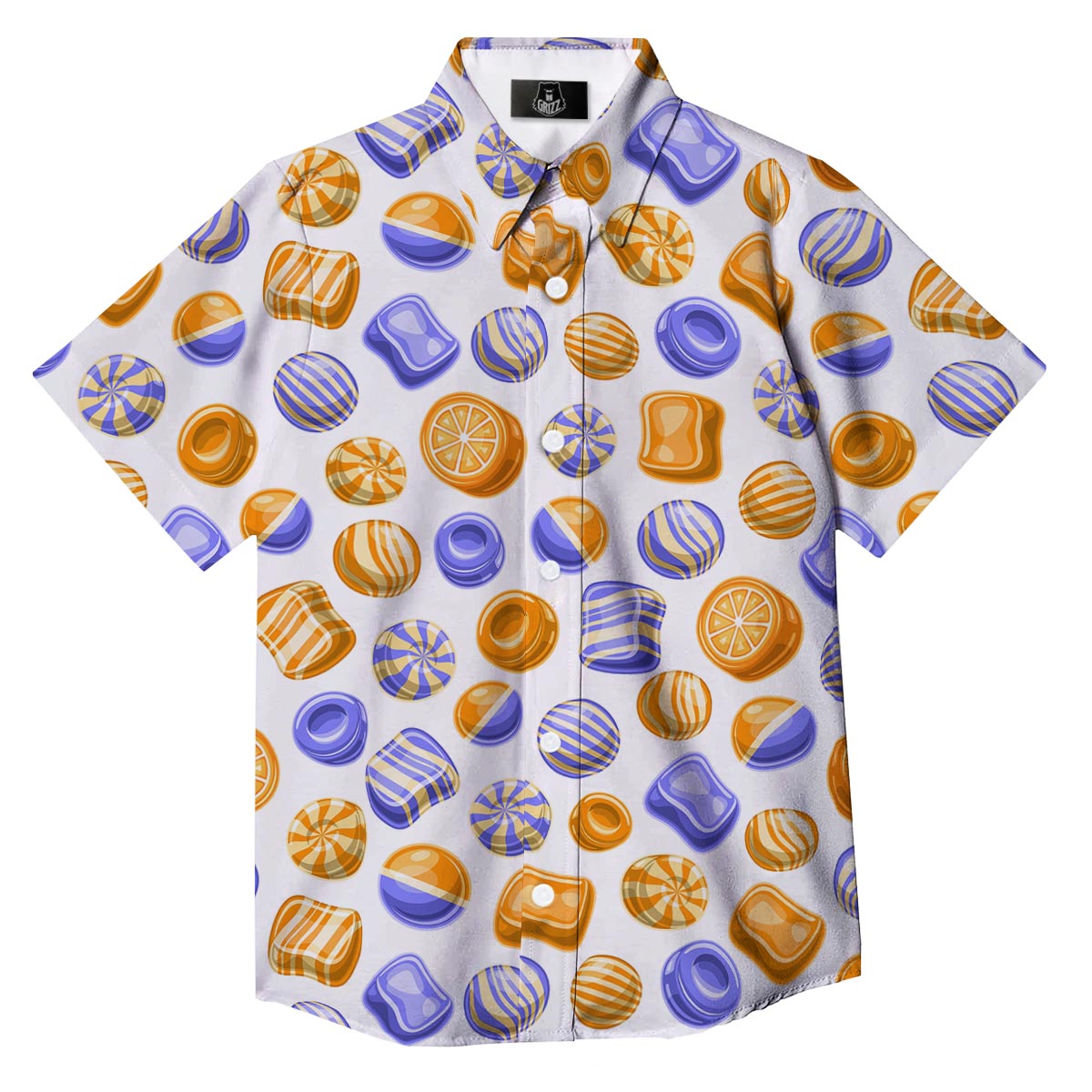 Sweet Gummy Print Pattern Button Up Shirt-grizzshop