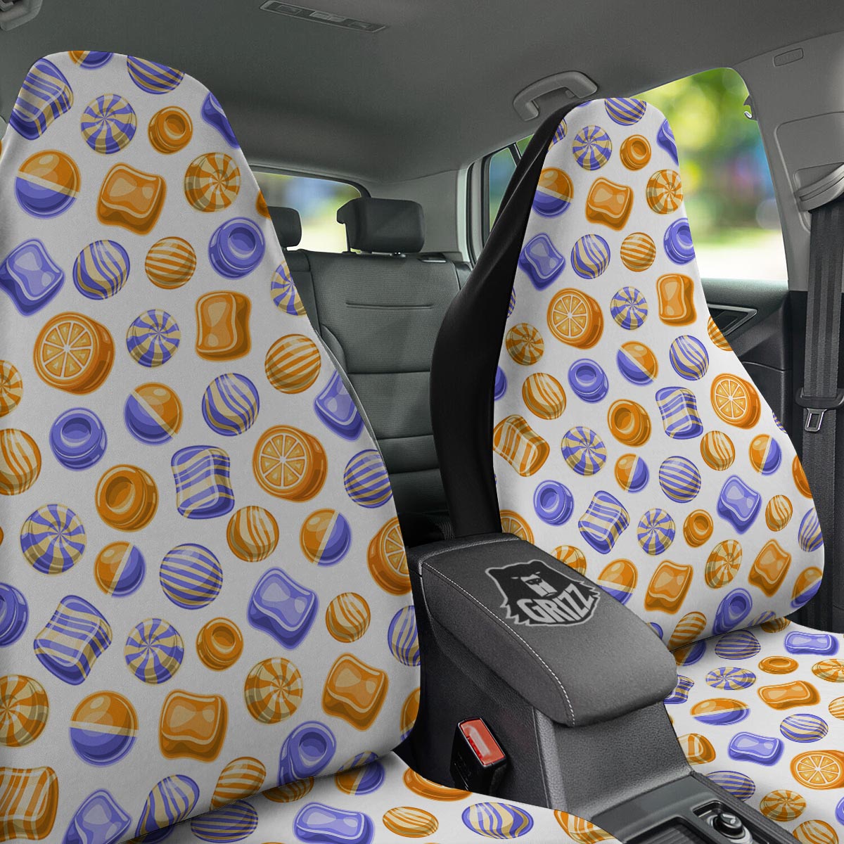 Sweet Gummy Print Pattern Car Seat Covers-grizzshop