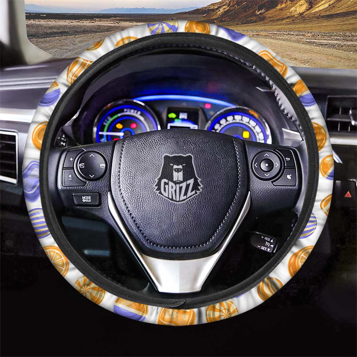 Sweet Gummy Print Pattern Car Steering Wheel Cover-grizzshop