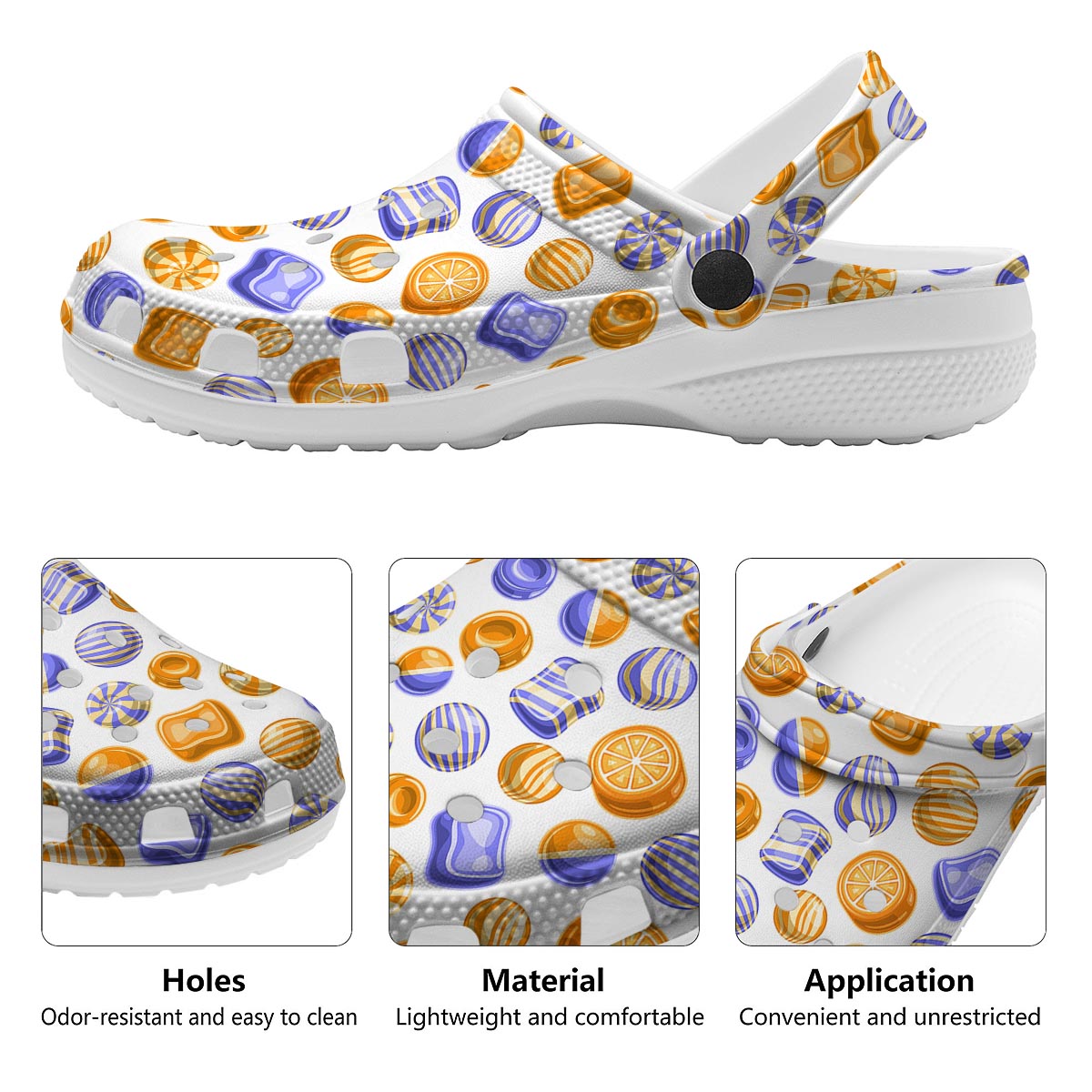 Sweet Gummy Print Pattern Clog-grizzshop