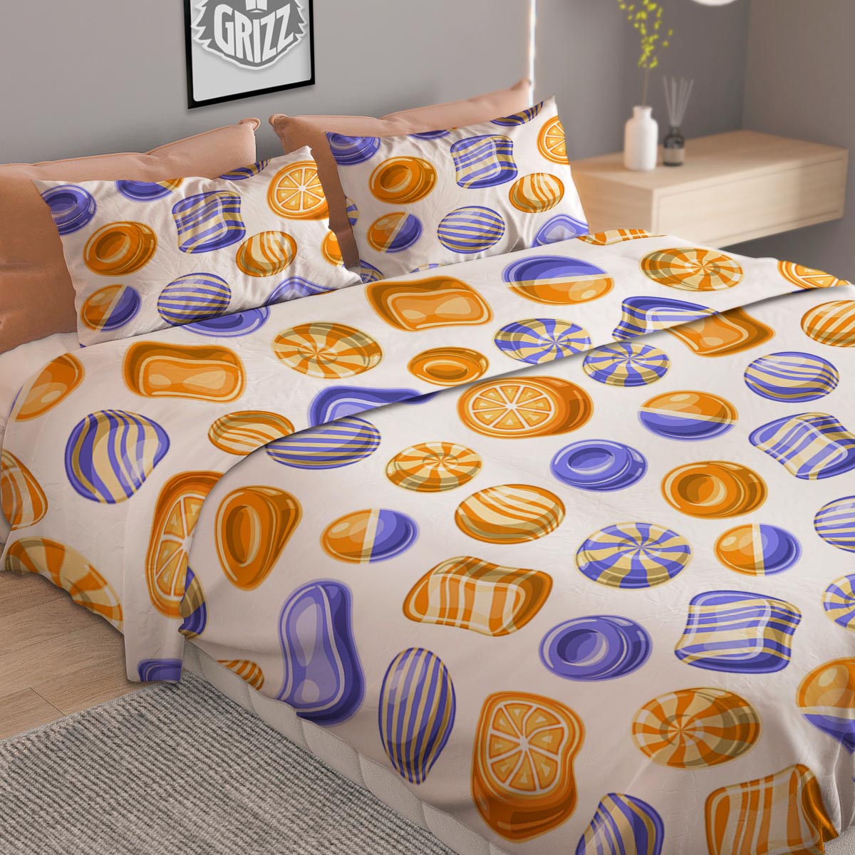 Sweet Gummy Print Pattern Duvet Cover Bedding Set