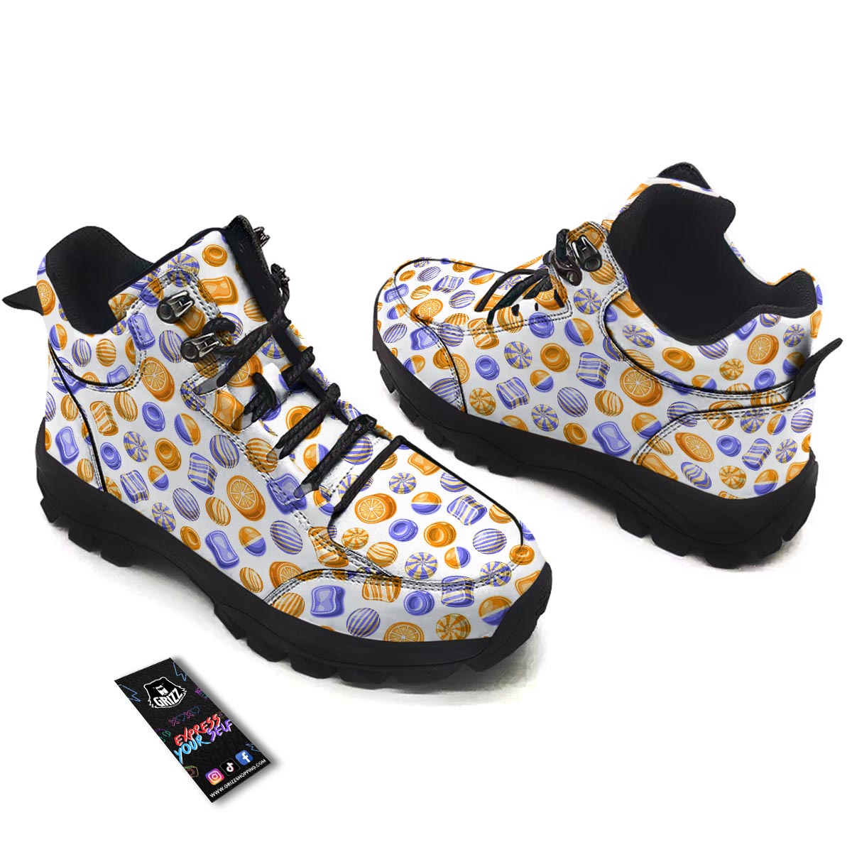 Sweet Gummy Print Pattern Hiking Shoes-grizzshop