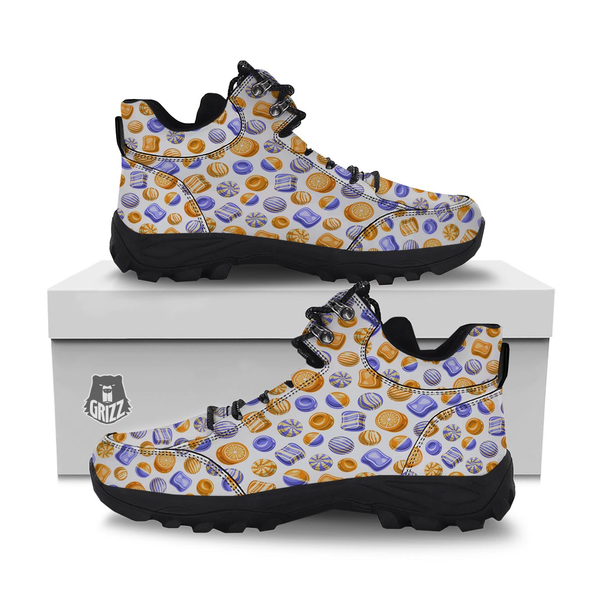 Sweet Gummy Print Pattern Hiking Shoes-grizzshop