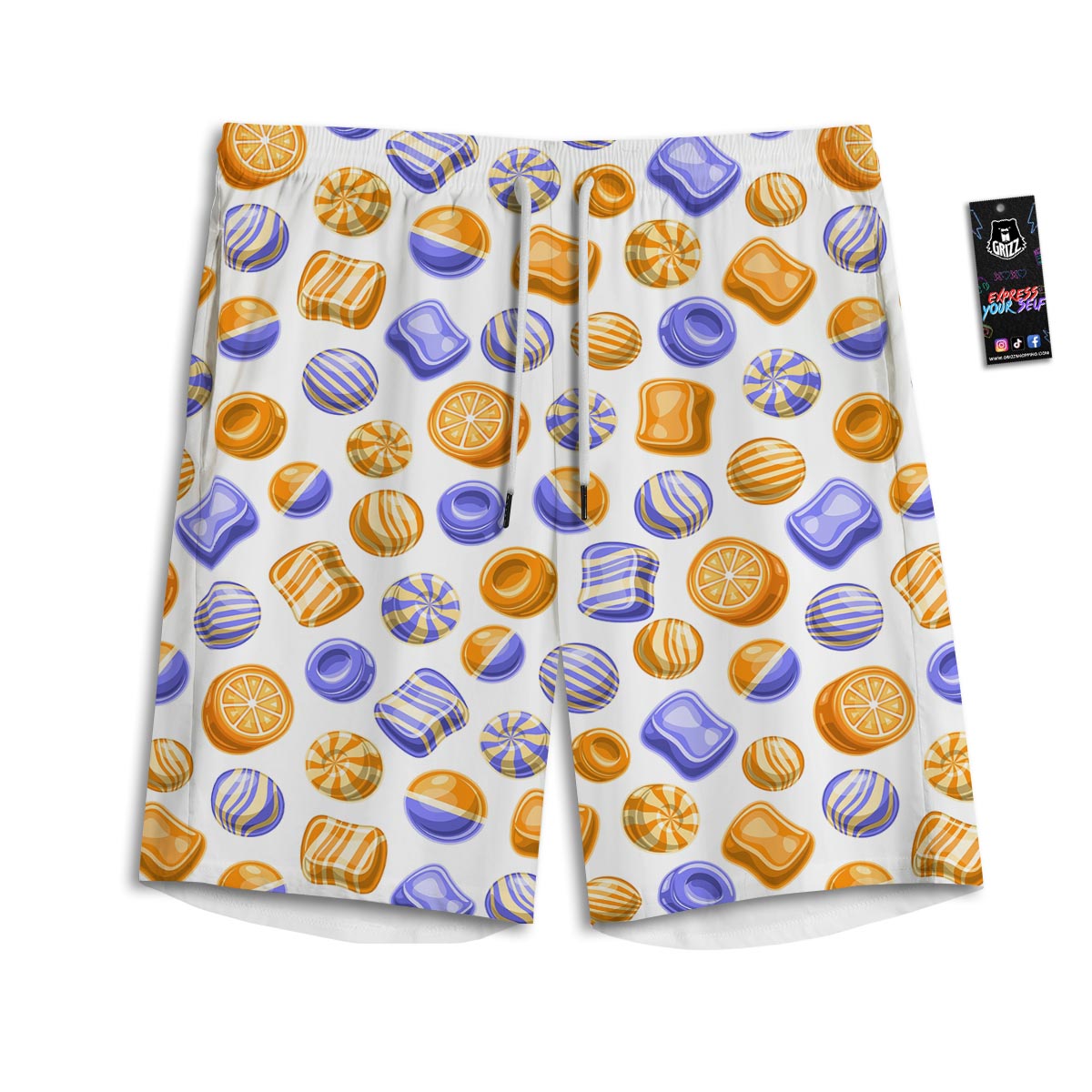 Sweet Gummy Print Pattern Men's Athletic Shorts