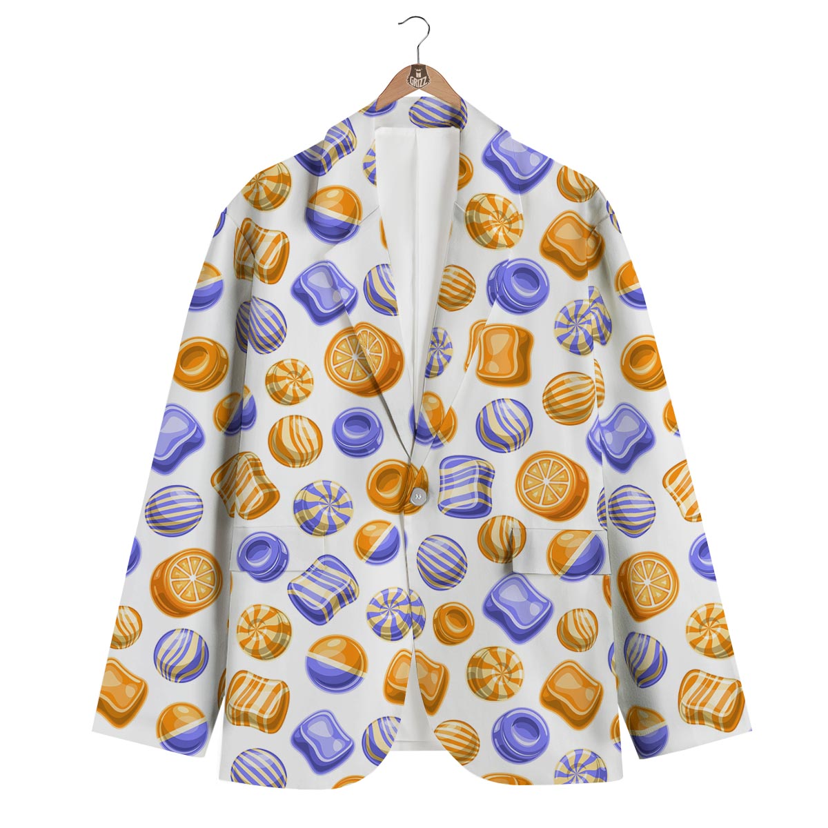 Sweet Gummy Print Pattern Men's Blazer-grizzshop