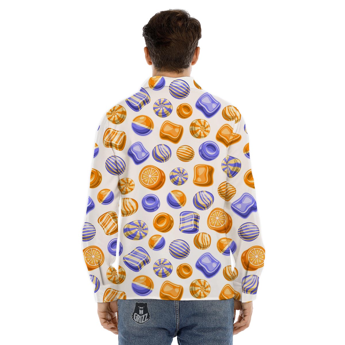 Sweet Gummy Print Pattern Men's Dress Shirts-grizzshop