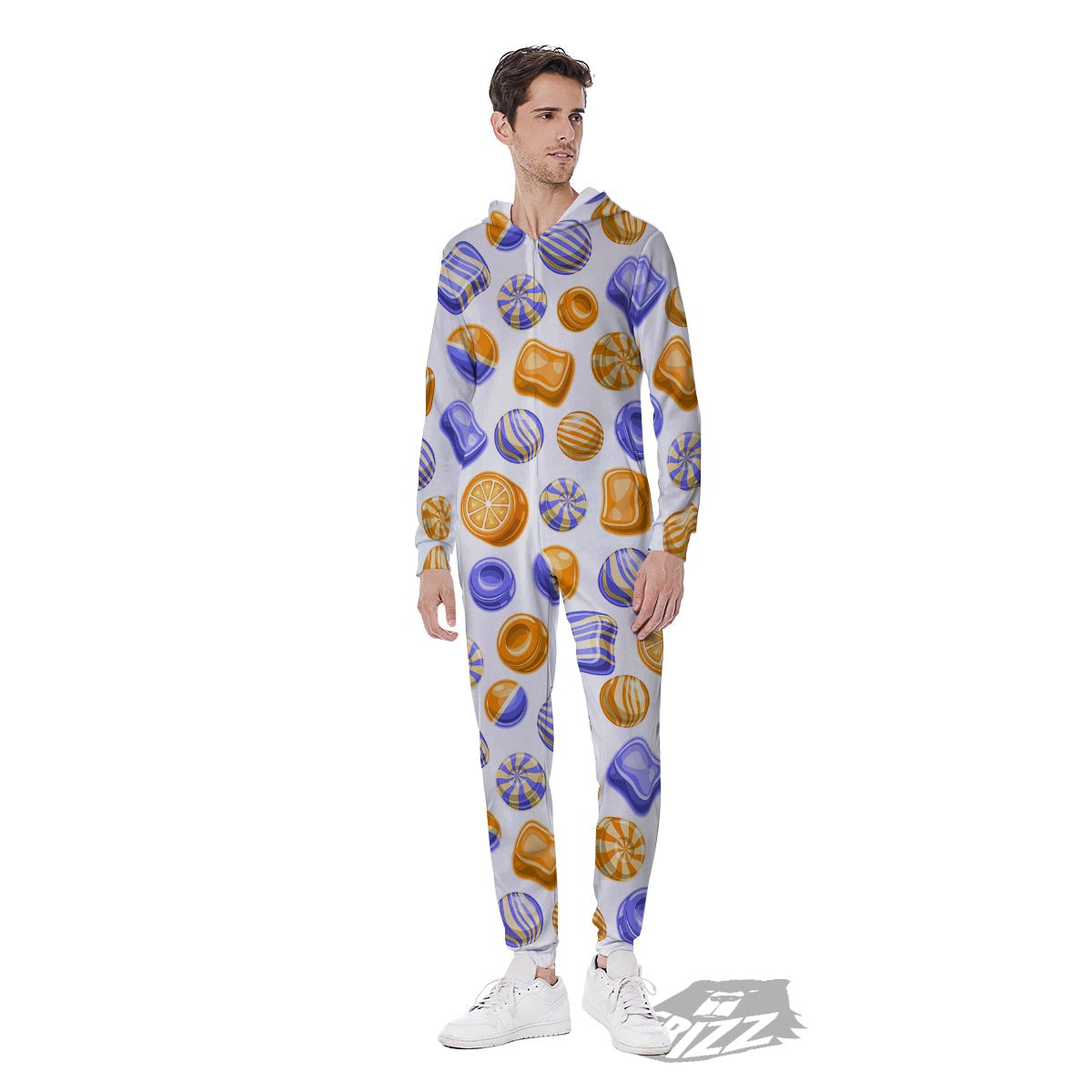 Sweet Gummy Print Pattern Men's Jumpsuit-grizzshop