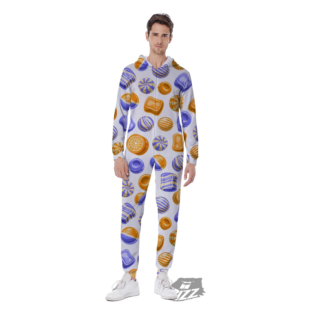 Sweet Gummy Print Pattern Men's Jumpsuit-grizzshop