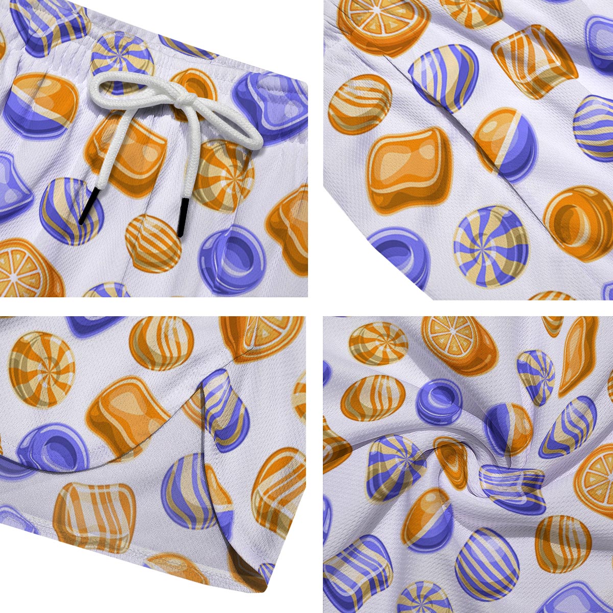Sweet Gummy Print Pattern Men's Running Shorts-grizzshop