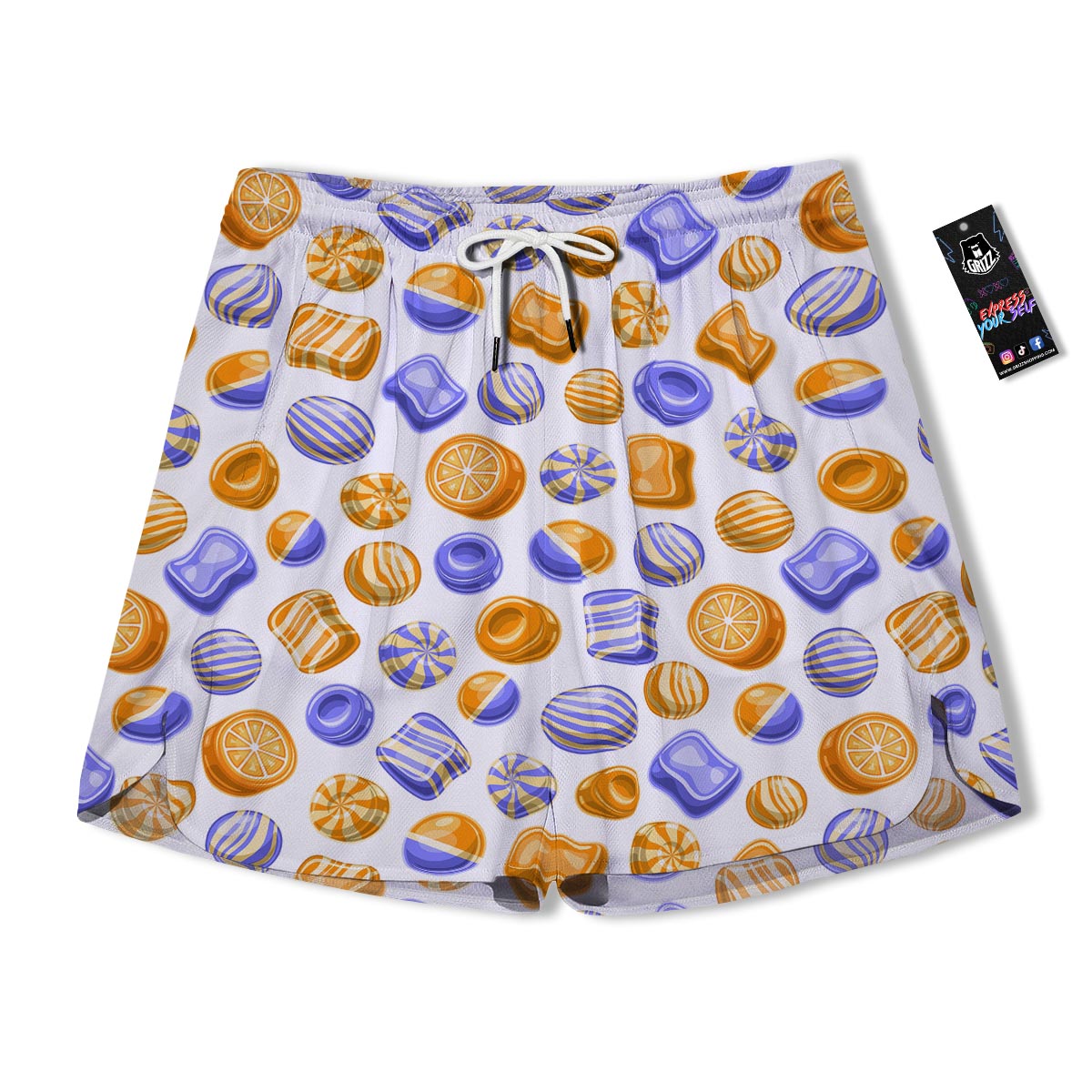 Sweet Gummy Print Pattern Men's Running Shorts-grizzshop