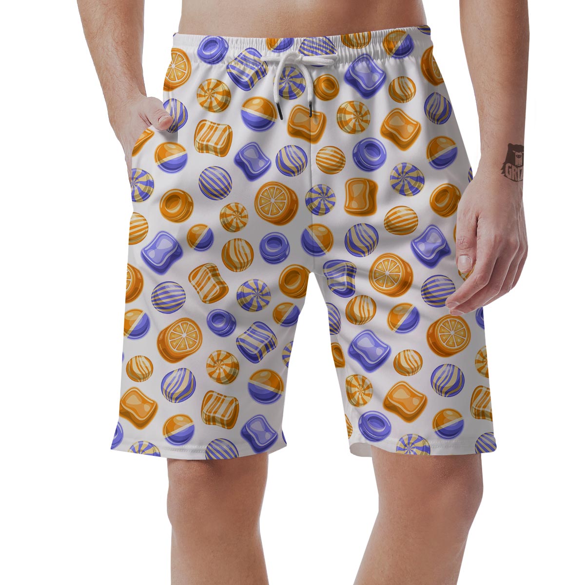 Sweet Gummy Print Pattern Men's Shorts-grizzshop