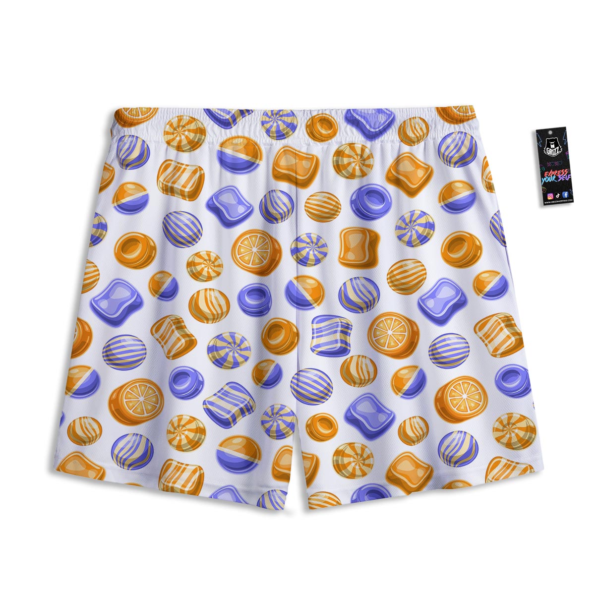 Sweet Gummy Print Pattern Mesh Shorts